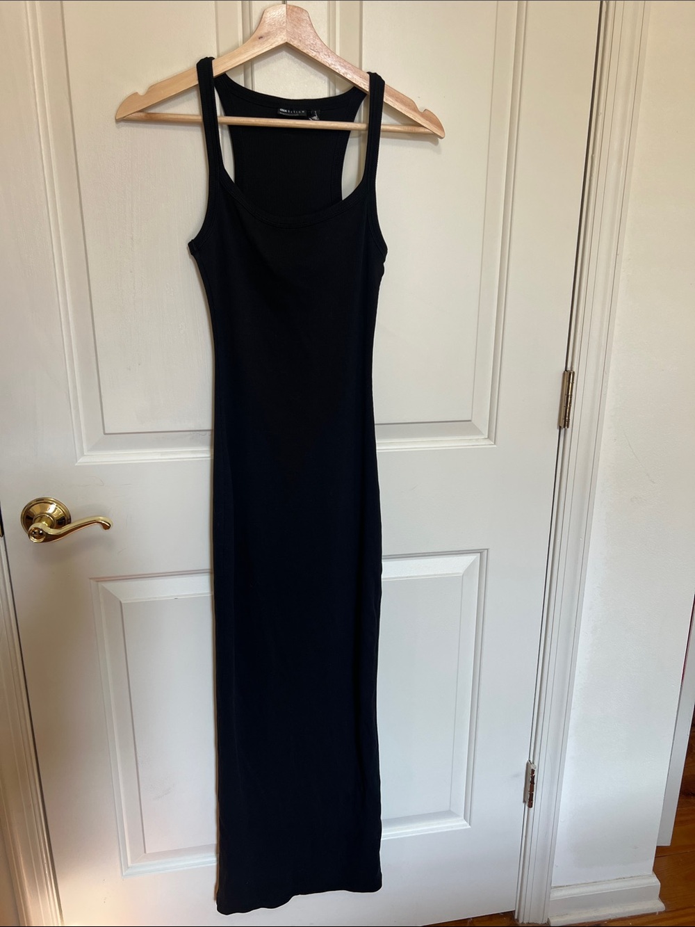 ASOS Black ribbed Tank Maxi Dress